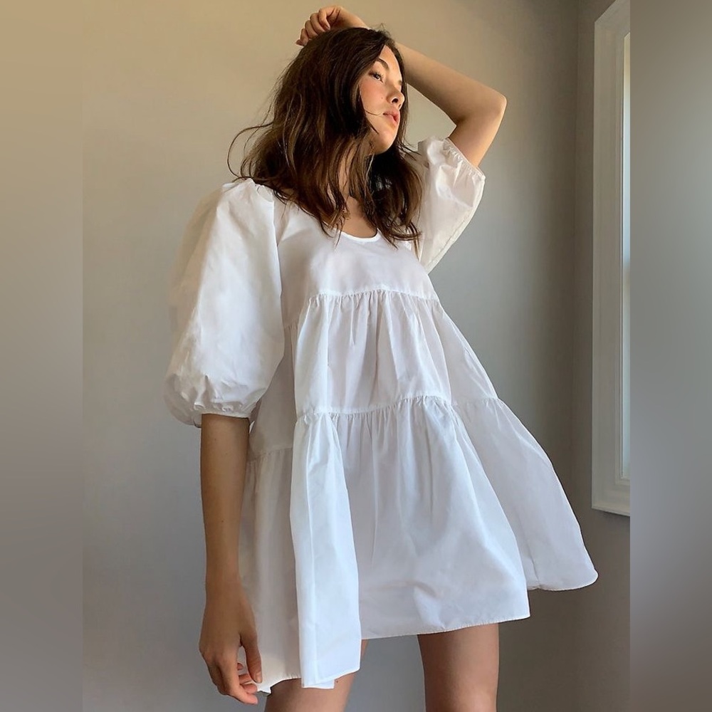 Aritzia Wilfred White Fantasy Babydoll Dress